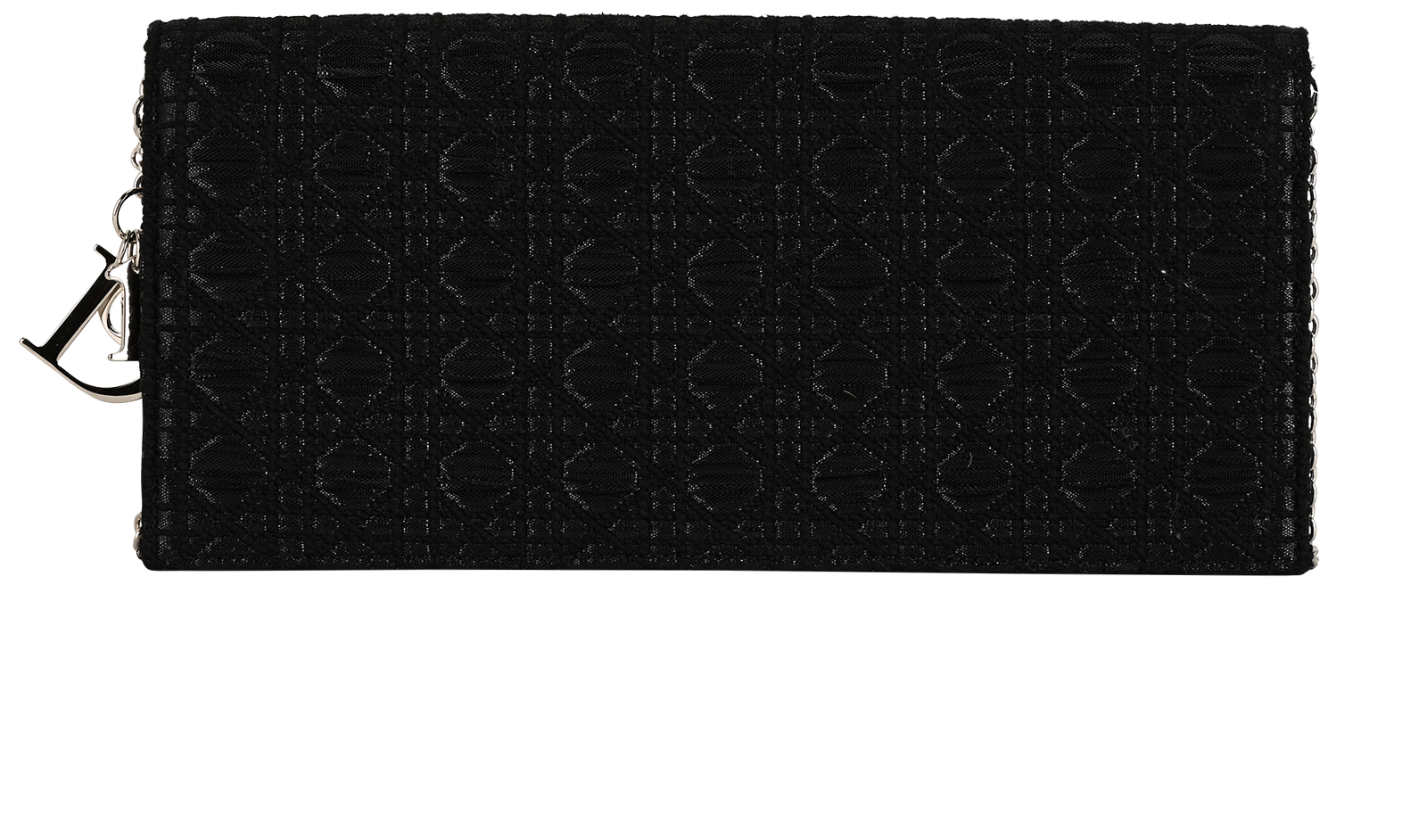 Woven Cannage Clutch, &pound;495, Handbags, Black, Fabric, Back view